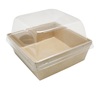 Контейнер  ECO универсальный  с прозрачной крышкой 114/128х114/128х40/50 мм  550 мл картон крафт