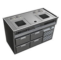 Кулинарная станция ИНД КС-ИНД-1402 Astropit 2 инд плиты, емкость для отходов   стол 4 охл ящика