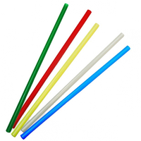 Трубочки для коктейля без гофры 21 см х 8 мм MILK 250 шт/уп  разноцветный PP
