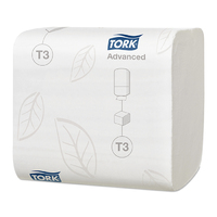 Бумага туалетная 2 слоя листовая  242 листа Система Т3 белый Tork