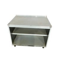 Стол тумба с бортом УСТОБ-11070  после выставки УЦЕНКА  окрытый, без дверей  Полка нерж.сталь
