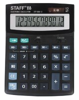 Калькулятор настольный STAFF STF-777, 12 разрядов, ЧЕРНЫЙ 