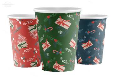 Стакан бумажный 350 мл D90 мм НГ Подарки ассорти Стакан бумажный 350 мл D90 мм НГ Подарки ассорти