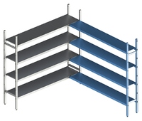 Стеллаж модульный угловой дополнительный POLAIR LOAD.ME INOX 18AL.4IN40.10C