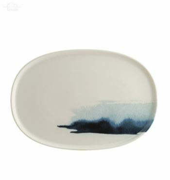 Блюдо овальное 34х23 см Блю Вейв Bonna форма Хюгге 69657 фарфор белый с синим рисунком Блюдо овальное 34х23 см Блю Вейв Bonna форма Хюгге 69657 фарфор белый с синим рисунком