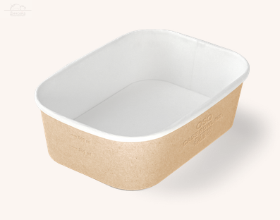 Контейнер CASE BOWL 170/150х120/100х51 мм 660 мл крафт / белый OSQ Контейнер CASE BOWL 170/150х120/100х51 мм 660 мл крафт / белый OSQ