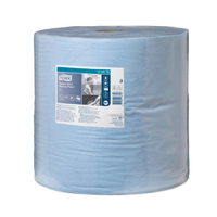 Протирочная бумага 2 слоя повышенной прочности 36,9 см х 340 м Система W1 синий Tork