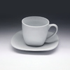 Чайная пара 220 мл с квадратным блюдцем Collage KL  фарфор белый