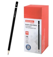 Карандаш чернографитный BRAUBERG, 1шт., "Touch line", НВ, корпус черный, заточенный, 180621