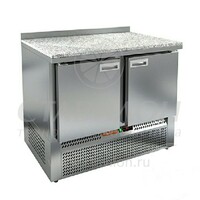 Стол холодильный GN с гранитной столешницей с бортом GNE 11/TN камень HICOLD  -2...+10°С   2 двери  нержавеющая сталь