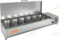 Витрина для ингредиентов VRTU 1390(1/3)с крышкой HICOLD  +2...+7°С   6х1/3  к столу для пиццы PZ3